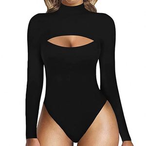 Nouvelle combinaison body à manches longues et découpes frontales pour femme, douce et confortable, style t-shirt, pour le quotidien - Product Image 3