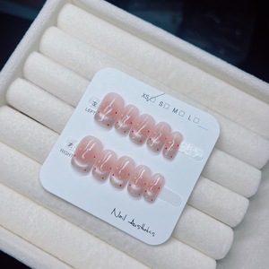 [268] <span class=keywords><strong>Faux</strong></span> ongles à presser blancs à pois œil de chat français pour femmes enceintes, pour le nail art des doigts - Product Image 3