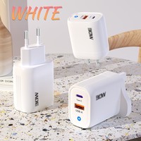 Nuevo 12W QC3.0 Luz LED Tipo-C Puerto USB Cargador Auricular UE EE. UU. Reino Unido Adaptador de cargador de teléfono móvil estándar para teléfono móvil