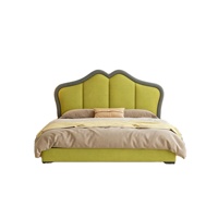 Lit plateforme de luxe moderne et confortable JUNYUHAO avec rangement, taille Queen/King, revêtement en tissu haut de gamme, mousse haute densité, certifié E0, en pin
