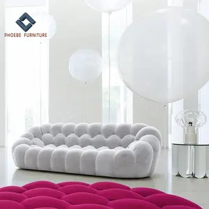 Juego de sofás de estilo francés, conjunto de sofás de espuma HR de dos densidad, tela 3d