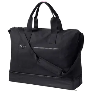 24.5 "कपास कैनवास सामान पट्टा भगदड़ बैग यात्रा कैनवास ढोना weekender बैग जिम duffel बैग के साथ जूता गेराज जेब