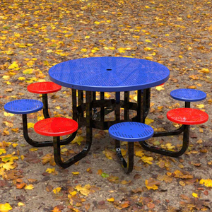 Mesa de Parque Metálica Comercial para Exteriores con Bancos, Mesa y Sillas de Ocio para Exteriores - Product Image 6