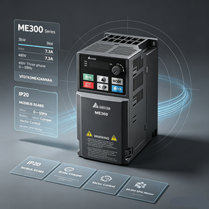 ME300 VFD AC Drive VFD7A3ME43ANNAA 400V สามเฟส 3kW 7.3A ความเร็วสูง 1500Hz IM IP20 อินเวอร์เตอร์แบบวงเปิดสำหรับมอเตอร์แกนหมุน - Product Image 1