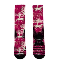 Divers styles avaient conçu des chaussettes équestres personnalisées imprimées d'été d'équitation respirantes