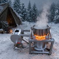 Réchaud multi-combustibles à huile usagée, portable, en fonte, brûleur robuste, haute puissance, à air forcé, pour cuisson et chauffage en extérieur et camping