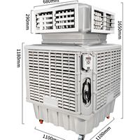 Refroidisseur d'eau industriel à sortie d'air unilatérale |   Ventilateur de refroidissement à vitesse fixe pour usines textiles et ateliers