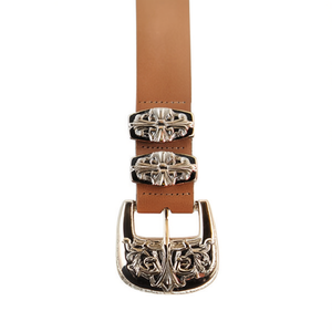 เข็มขัดหนังแกะสลักลายวินเทจ Zi Retro ขนาด 2.5 ซม. หัวเข็มขัดโลหะผสม สำหรับผู้หญิงและผู้ชาย เครื่องประดับแฟชั่น - Product Image 2
