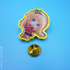 Broche de Metal con Personaje de Anime, Hebilla de Mariposa de Aleación de Zinc Dorada, Regalo Unisex, Pin de Moda - Product Image 1