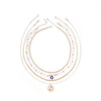 Collier pendentif circulaire œil de démon : Chaîne multicouche hip-hop tendance pour la Saint-Valentin