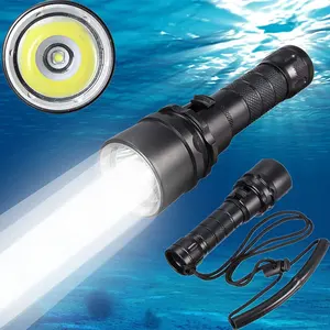 Scuba Diving Flashlight Dive Torch 2000 Lumen Waterproof Underwater Lens XM-L2 LED Diving Torch