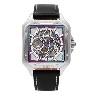Montre automatique carrée pour homme, cadran ajouré lumineux, étanche, mouvement mécanique sportif, luxe et mode, idéale pour le dropshipping - Product Image 1