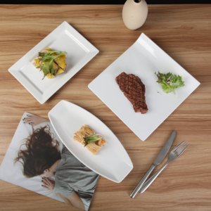 Vaisselle en mélamine A5, plat rectangulaire minimaliste pour fondue, plat rectangulaire long pour restaurant, plat de barbecue, plat de service - Product Image 2