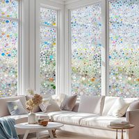 Buntglas-Fensterfolie Regenbogenfolie Dekorative Statische Fensterfolie 3D Sichtschutz Fenstersticker Anti-UV & Wärmeschutz