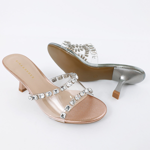 Lujoso, elegante, cómodo, tacón alto Stiletto, <span class=keywords><strong>Sandalias</strong></span> de tacón <span class=keywords><strong>cuadrado</strong></span>, correas cruzadas de flores de diamantes de imitación - Product Image 5