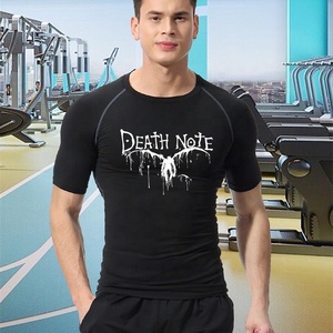 Maglietta di compressione da uomo allenamento Anime morte <span class=keywords><strong>Note</strong></span> Sport Tight Dry Tight palestra magliette Fitness elasticità top Tee estate maschio - Product Image 6
