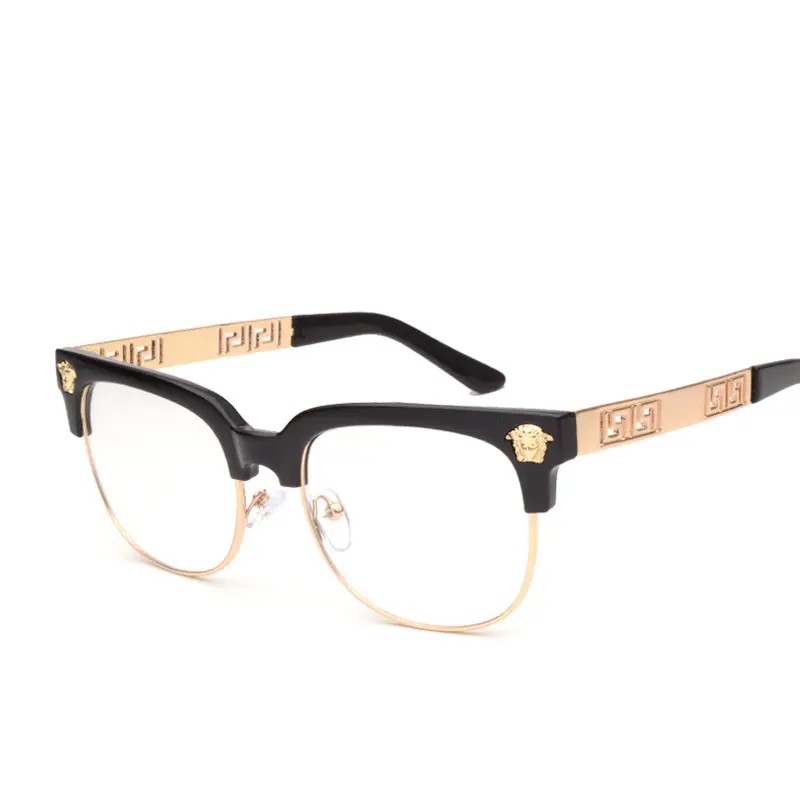 Kacamata Hitam Bermerek Kacamata Hitam Klasik Kacamata Hitam Trendi Persegi Wanita Kacamata Hitam Bingkai Berongga Logam untuk Pria
