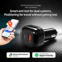 Chargeur de voiture double PD et USB à charge ultra-rapide avec GPS Tracker et allume-cigare, anti-perte, garantie 1 an pour iOS et Android