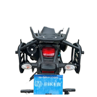 Porte-bagages arrière Mbiker WR155 + support de boîte latérale, design Cyberpunk, fabrication laser-CNC, acier inoxydable durable, moto de rue 1