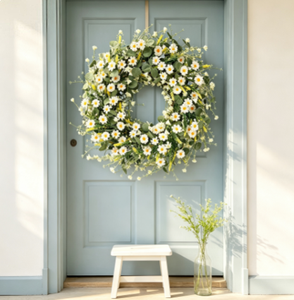 Corona de Eucalipto y Margaritas al por Mayor, Decoración Floral Colgante para Puerta Principal, Jardín, Boda, Despedida de Soltera, Fuga de Novios, Decoración para Fiestas en Casa - Product Image 2