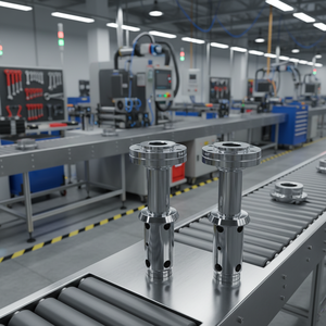 Conector de Eje de Brida de Acero Inoxidable Mecanizado por CNC de Alta Precisión |   Componente de Acoplamiento Mecánico Industrial - Product Image 2