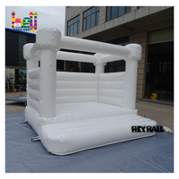 Château gonflable commercial 10x10 blanc avec piscine à balles et toboggan aquatique en PVC, garantie 1 an, vente en gros
