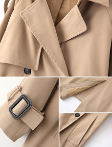 2023 Новое поступление хаки полиэстер ветровка куртка длинный плащ для женщин - Product Image 4