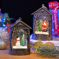 Dessin animé décorations de noël rempli d'eau cocotier maison veilleuse intérieur atmosphère lumineuse ornements pour décor
