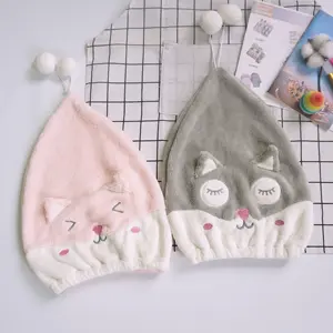 Benutzer definierte Cartoon Tier Baby Haar Turban schnell trocknen Haar Hut Kappe 1-5 Jahre Baby Haar trocken Kappe Handtuch