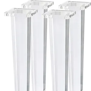 Modern Clear Crystal Heavy Duty Furniture Replacement Legs for Sofa, Bench, Couch, Cabinet, TV Stand, Chair, Dresser