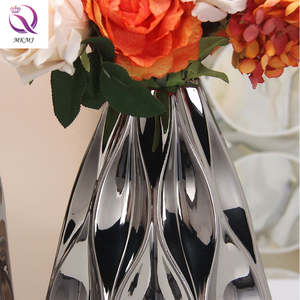 Grand Vase en céramique <span class=keywords><strong>Origami</strong></span> nordique or argent maison dessus de Table artisanat décoratif Vase pour salon - Product Image 4