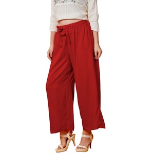 Pantalones Palazzo Elegantes para Mujer con Cinturón |   Pantalones Cómodos de Algodón de Longitud Completa para Uso Diario, Oficina y Casual - Product Image 3