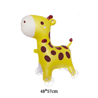 Nouveaux Ballons Métalliques 3D en Aluminium en Forme d'Animaux (Girafe, Lapin, Éléphant, Tigre) pour Fête de Remise des Diplômes