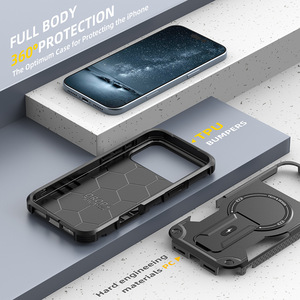 Coque magnétique robuste en TPU et PC avec support pour iPhone 17 Pro Max, compatible iPhone 17, 16, 15 Pro Max - Product Image 4