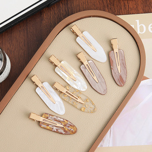 Kinling OEM diseño Vintage ácido acético lado Corea del Sur Internet celebridad Simple Ins sin costuras flequillo pinza de pelo - Product Image 1