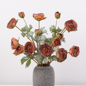 European Style Artificial Lotus Bouquet 9 Heads <b>Plastic</b> Silk Flowers High Simulation Home Decoration Fall Wedding Props - Product Image 3