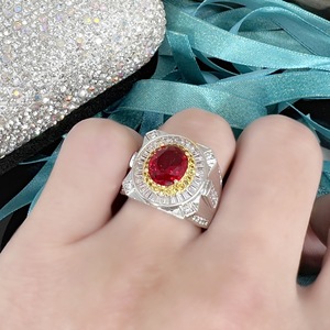 Đồ trang sức sang trọng chất lượng cao Cocktail Đảng Vòng đá quý Pigeon máu tự nhiên không bị nóng <span class=keywords><strong>Ruby</strong></span> Ring cho unisex phụ nữ - Product Image 4