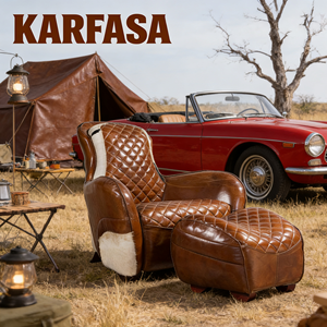 Maßgefertigter Echtleder-Relaxsessel Moderner Sattelstuhl für Wohnzimmer und Schlafzimmer Freizeitstuhl mit Fußhocker Holzbeine - Product Image 5