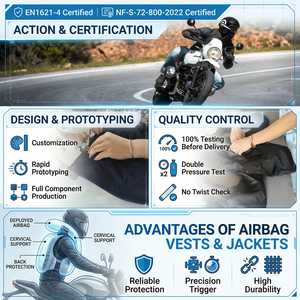 Veste de <span class=keywords><strong>moto</strong></span> certifiée CE avec airbag, gonflage CO2 en 0,1s, protection intégrale du corps, imperméable, Oxford, réfléchissante, unisexe - Product Image 6