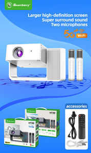 HT30 3D HD Home Theater Projector With Built-in Dual Microphone, Portable Karaoke Video Beamer For Family Party Compatible With - Product Image 3