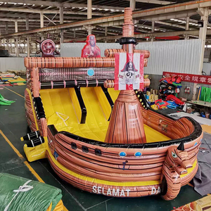 Chủ đề Cướp biển Thương mại bơm hơi tàu cướp biển trượt Bouncer sân chơi Vật liệu PVC thổi tùy chỉnh kích thước trong nhà/ngoài trời sử dụng - Product Image 1