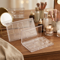 Palette de fards à paupières OEM 12 compartiments, palette vide rectangulaire pour crème blush, palette personnalisée transparente pour sourcils et correcteur, personnalisable avec logo