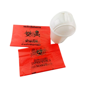 Sac à déchets médicaux sur rouleau, sac à déchets infectieux à risque biologique, taille 14 pouces, personnalisable, HDPE jetable rouge avec cordon en PP pour hôpital - Product Image 6