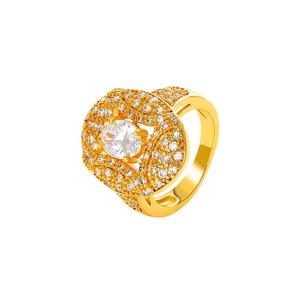 Anello di lusso matrimonio dubai set gioielli donna puro 10 14 18k oro ghiacciato fuori promessa promessa e anello nuziale diamante - Product Image 3