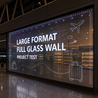 Écran LED transparent grand format pour affichage sur vitrine de magasin duty-free d'aéroport, mur de verre, projet d'affichage