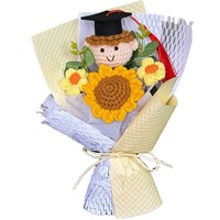 Boneka Rajut Bunga Benang Buatan Tangan Buket Bunga Matahari Hadiah Kreatif Wisuda Ulang Tahun Anak Laki-laki Perempuan Hadiah Cina Model 042701