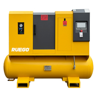 Compresseur d'air rotatif à vis VSD 4-en-1 avec sécheur intégré 10HP/20HP 8 bars, pompe à air Baosi, PLC 380V, refroidi par air, lubrifié