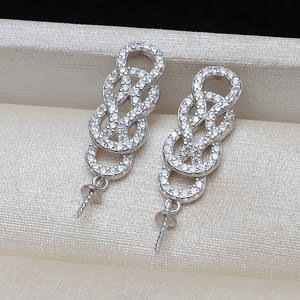 Colgante de Plata S925 con Perla de 7-13 mm, Pendiente de Oreja con Diseño de Cabeza Femenina, Conjunto de Joyería DIY con Bandeja Vacía 3156, Accesorios de Moda - Product Image 3