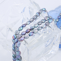 Perle prix de gros 5-6mm baroque bleu naturel chaîne de perles d'eau douce pour la fabrication de bijoux