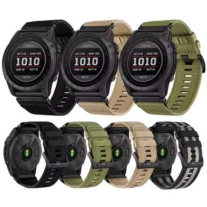 Correa de Nailon Tschick para Reloj Deportivo <span class=keywords><strong>Garmin</strong></span> Fenix <span class=keywords><strong>7</strong></span> 6X 6 <span class=keywords><strong>Pro</strong></span> 5X 5 3HR, Correa para <span class=keywords><strong>Garmin</strong></span> de 22 mm y 26 mm, Accesorios para Pulsera - Product Image 2